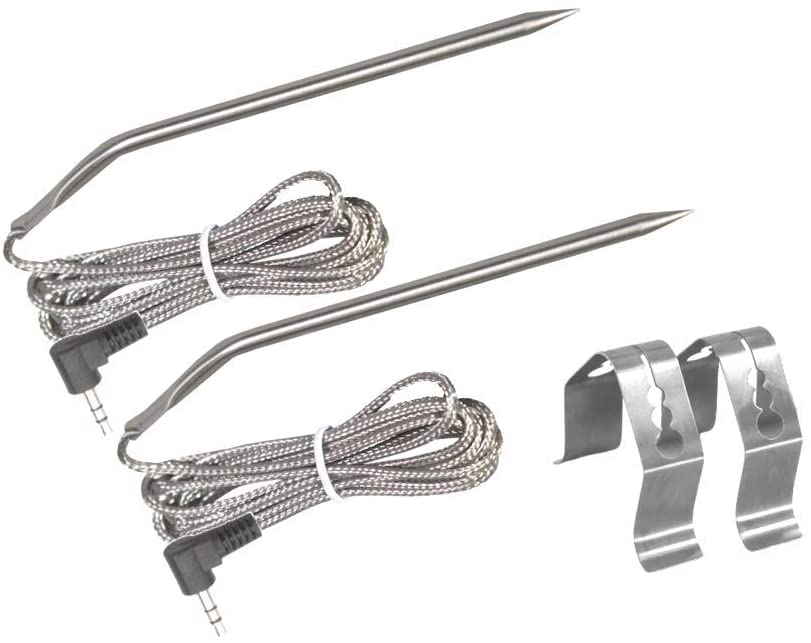 2-Pack High-Temperature BBQ Meat Probe with Clips Replacement for Camp Chef Wood Pellet Outdoor BBQ Grill and Smoker