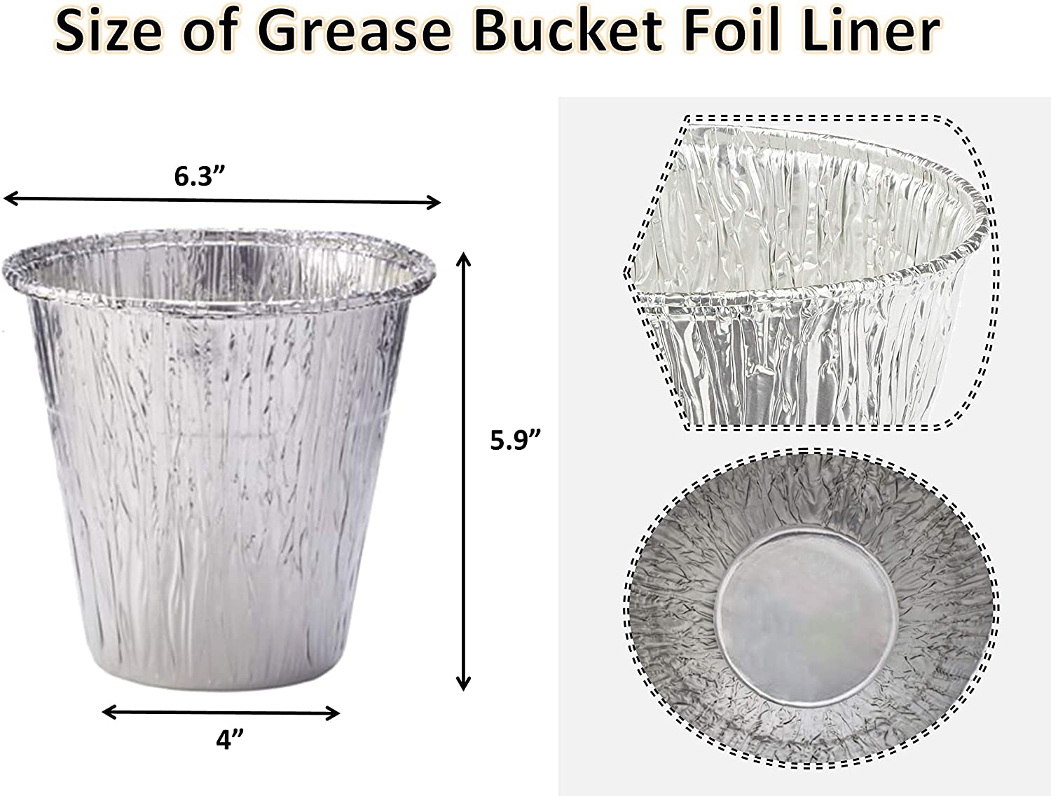 6-Pack Foil Liners & Drip Bucket/Grease Pail Fit for Green Mountain Wood Pellet Grill/Smoker Accessories,2-Quart