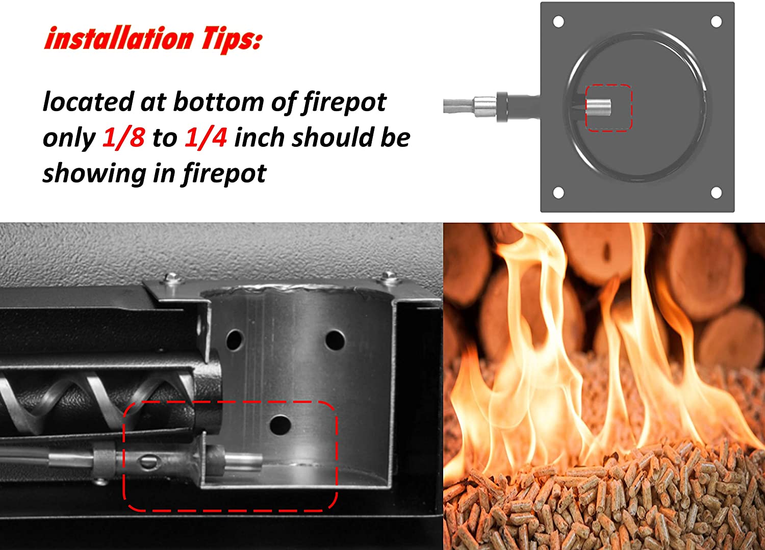2-Pack Hot Rod Ignitor Kit Replacement Parts for Traeger Wood Pellet Grill,Pit Boss,Camp Chef Pellet Smokers