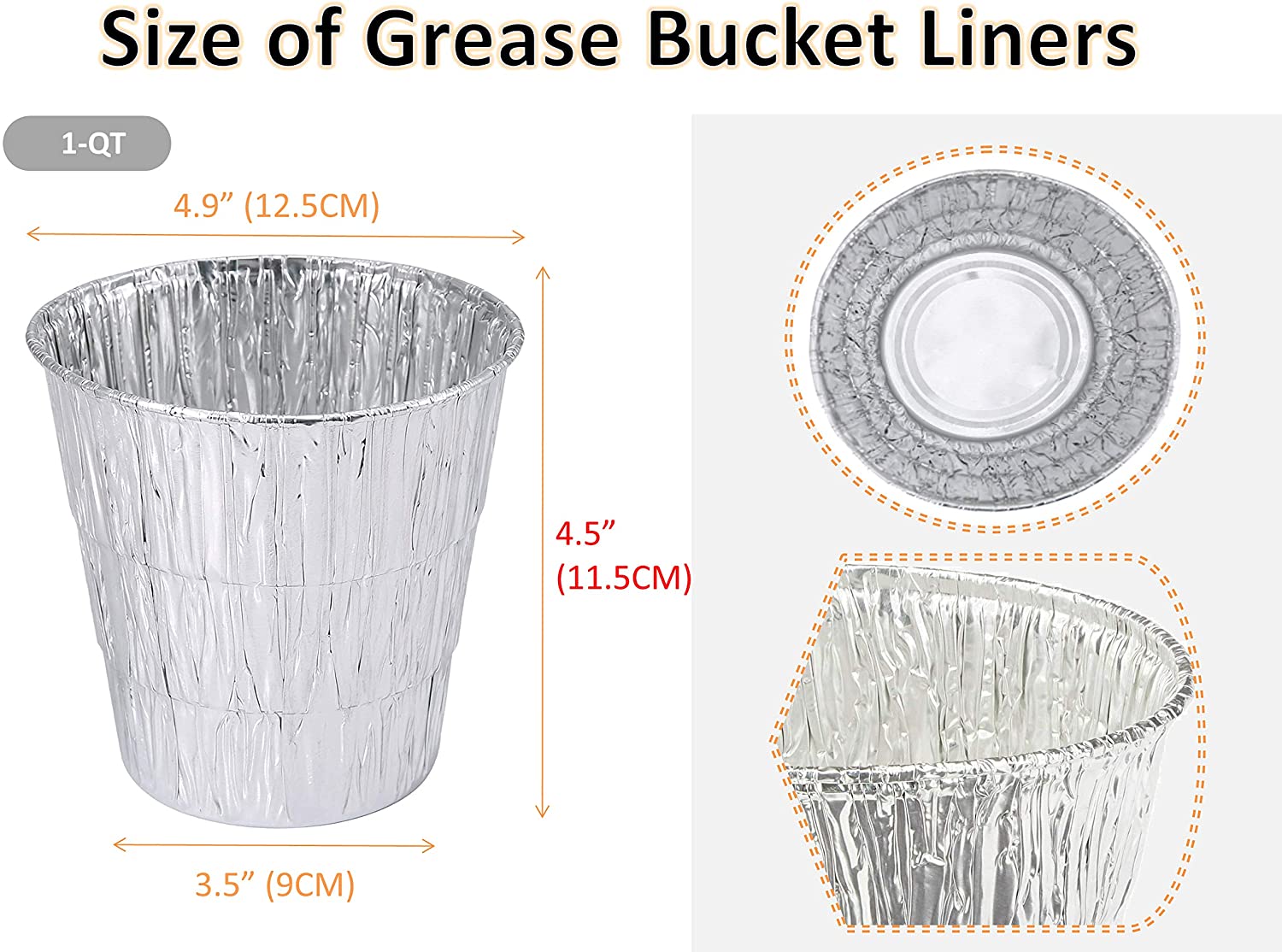 12 Pack Disposable Aluminum Grease Liners,Grease Dirp Bucket,Meat Probes Replacement for Traeger Wood Pellet BBQ Grill