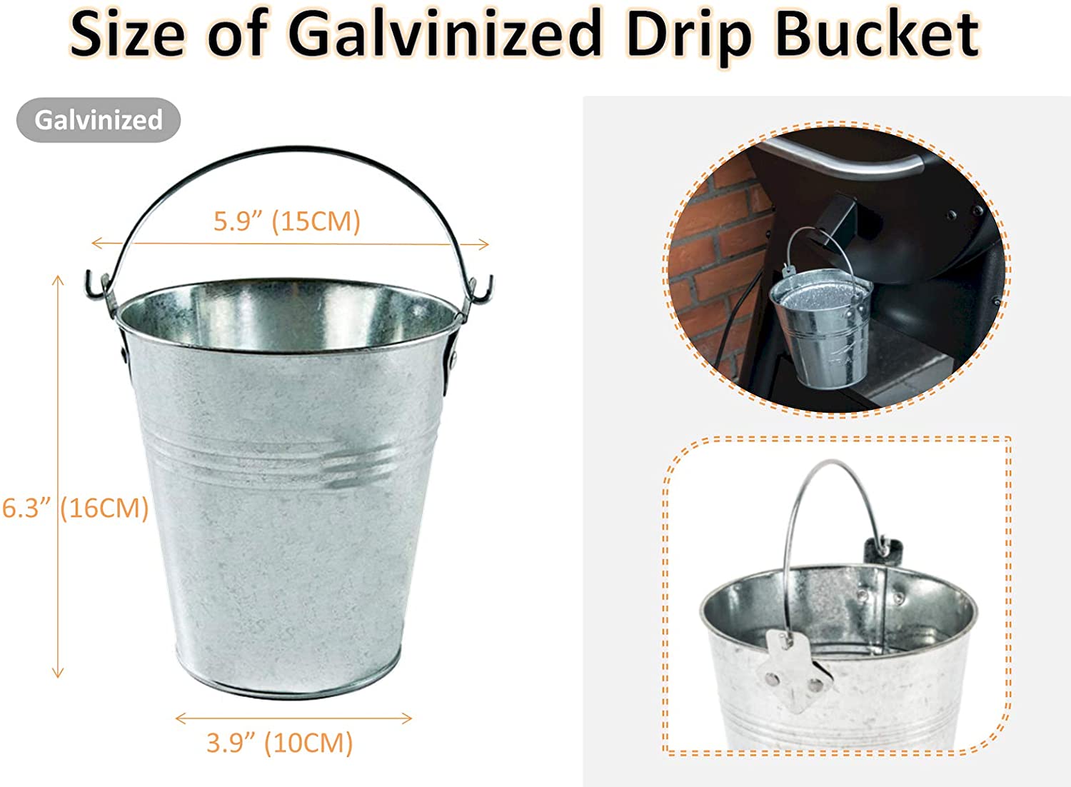 Tin Grease Drip Bucket Replacement for Traeger Pellet Grill