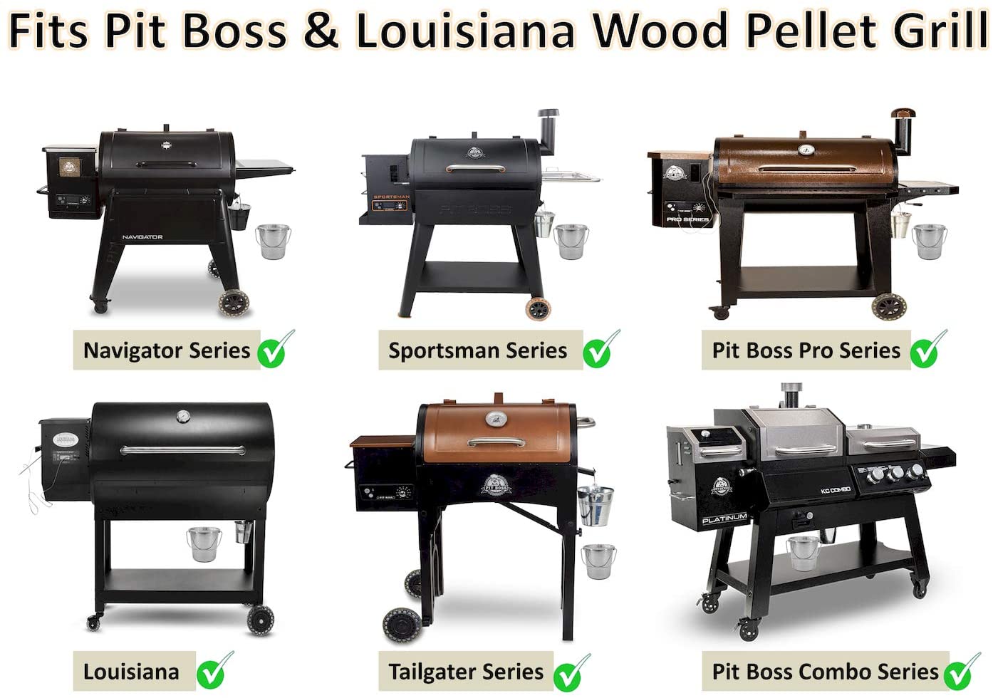 Grease Bucket with Aluminum Foil Liners and Meat Probe Fit for Pit Boss Wood Pellet Grill
