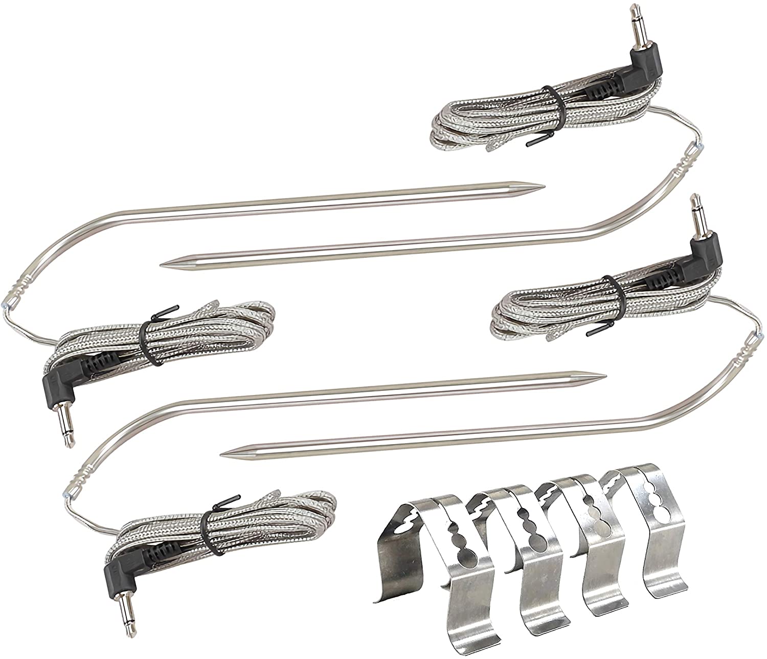 4 Pack High-Temperature Meat BBQ Probe with Clip Replacement for Pit Boss Wood Pellet Smoker Grills