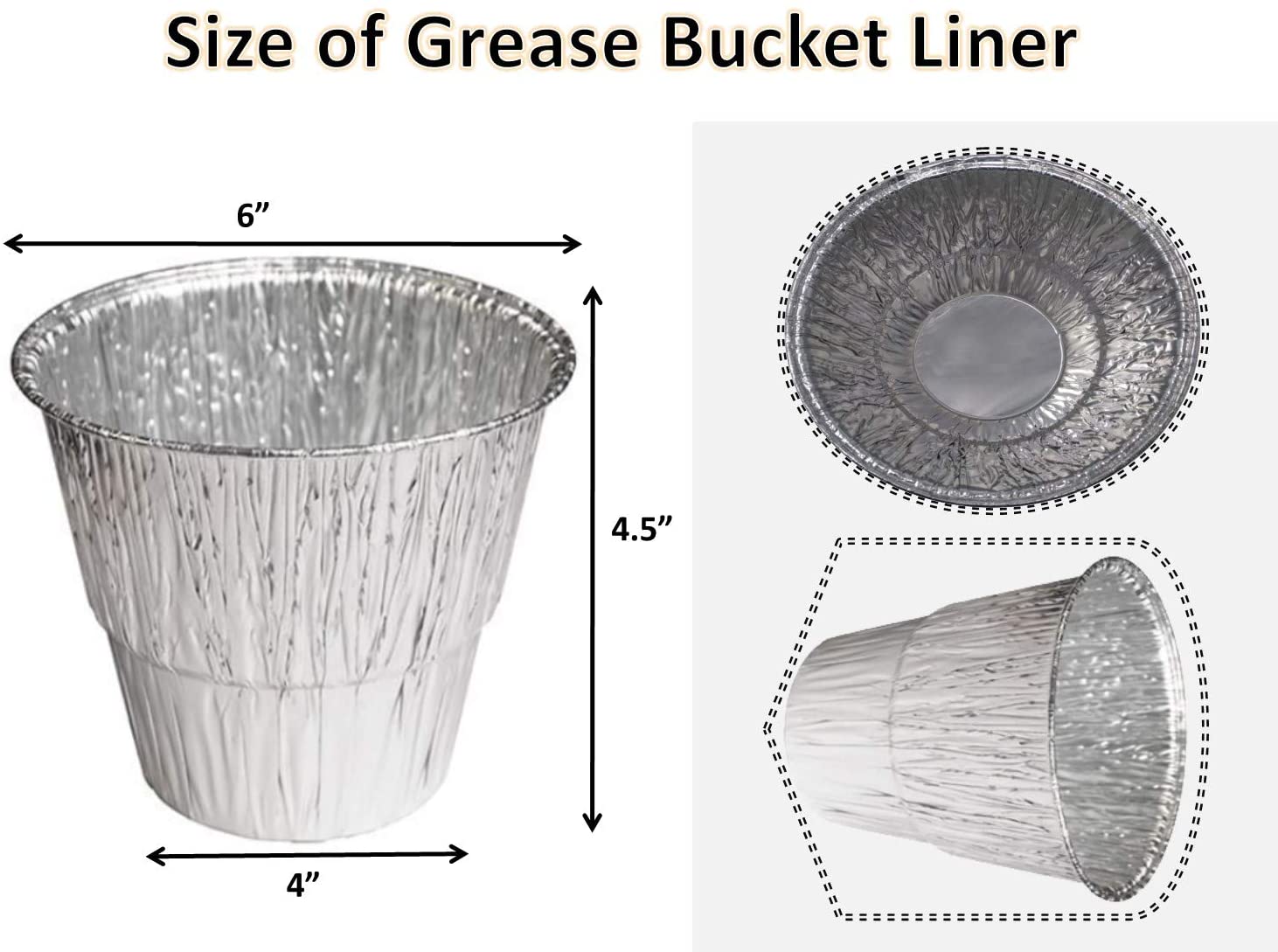 BIG PART Smoker Grease Drip Bucket with 12-Pack Disposable Grease Liners Fit for Camp Chef Wood Pellet Grill