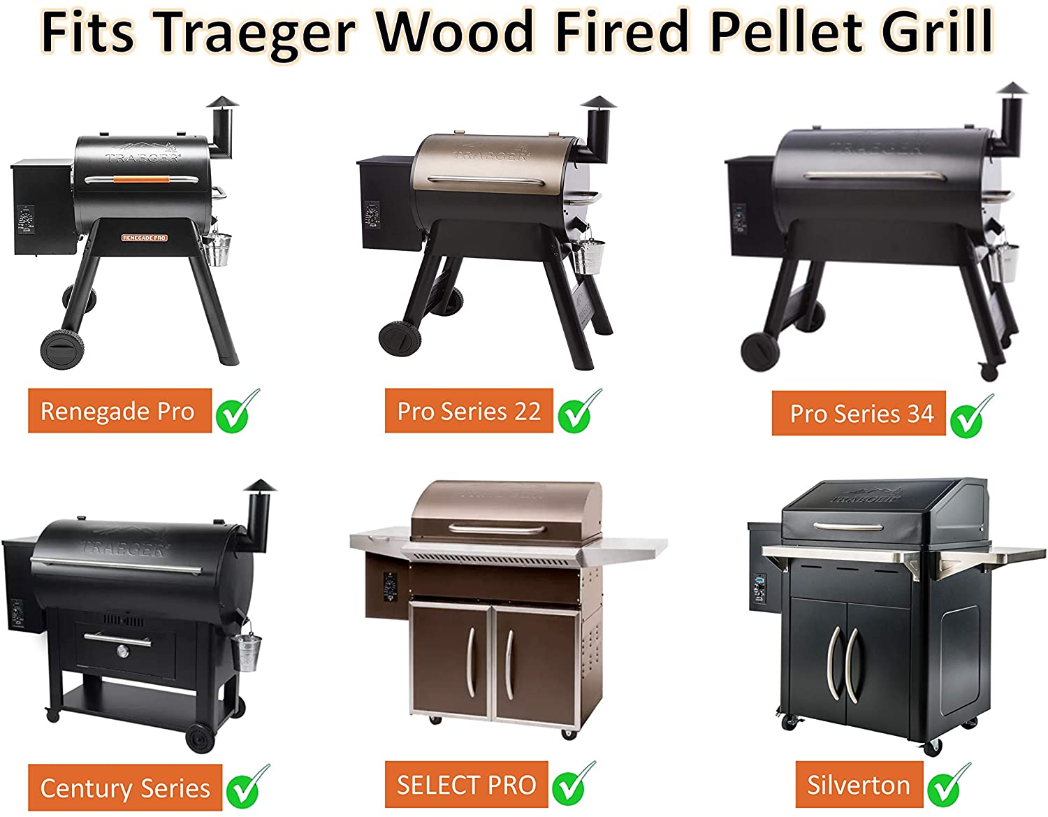 81Z2Ozi4jXL._AC_SL1500_ 12 Pack Disposable Aluminum Grease Liners,Grease Dirp Bucket,Meat Probes Replacement for Traeger Wood Pellet BBQ Grill