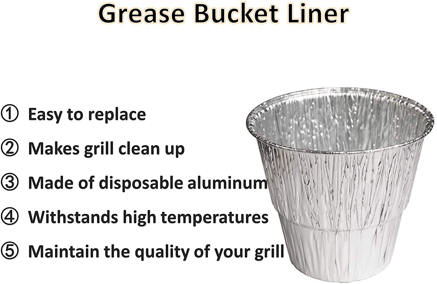 15-Pack Disposable Grease Bucket Liner Replacement for Camp Chef Wood Pellet Grills,Smokers BBQ Accessories