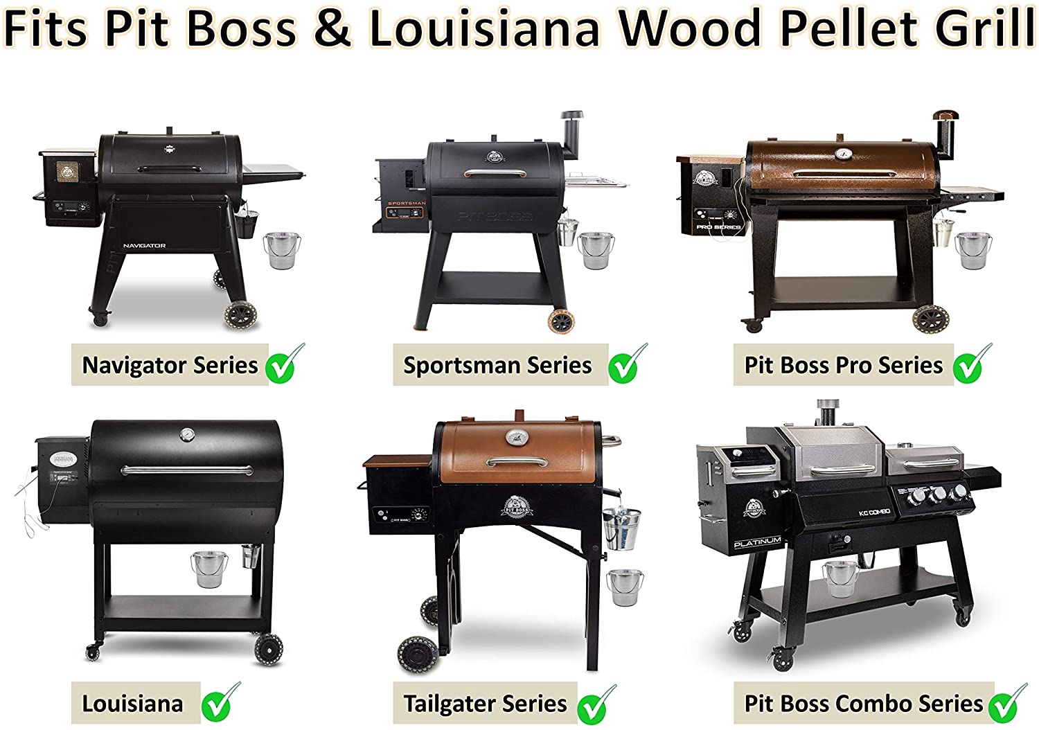 81eX880agCL._AC_SL1500_ Replacement for Pit Boss Wood Pellet Grill Stainless Steel Grease Bucket Plus 12-Pack Foil Liners,2-Quart