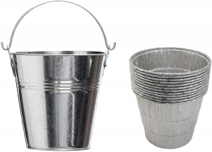 718gdbHDATL._AC_SL1500_ Tin Dirp Bucket with 12 Pack Aluminum Grease Liners Replacment Part HDW152/BAC407 for Z Grills/Rec Tec/Traeger Wood Pellet Grill