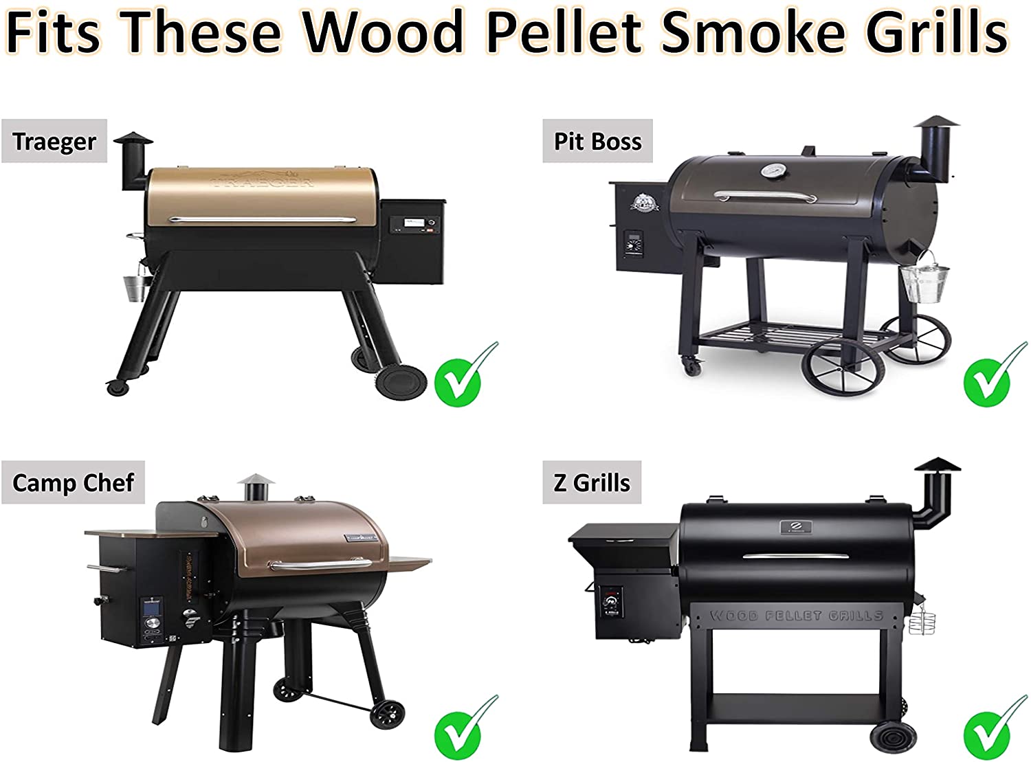 Grill Smoke Stack Chimney with Gasket Replacment for Pit Boss,Traeger,Camp Chef,Z Grills Wood Pellet Grill