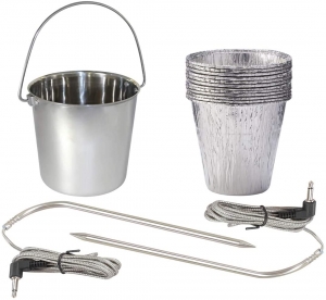 Grease Bucket with Aluminum Foil Liners and Meat Probe Fit for Pit Boss Wood Pellet Grill