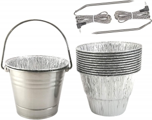 Replacement Disposable Grease Bucket Liner,Stainless Steel Drip Bucket,Meat Probes Fit for Camp Chef Wood Pellet Grill & Smoker