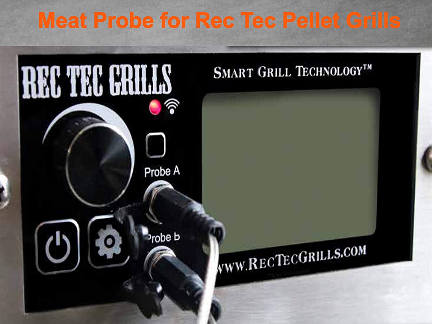 BBQ Grill Temperature Meat Probe with Clips Replacement for Rec Tec Wood Pellet Grill and Smoker (1 x Meat Probe) 