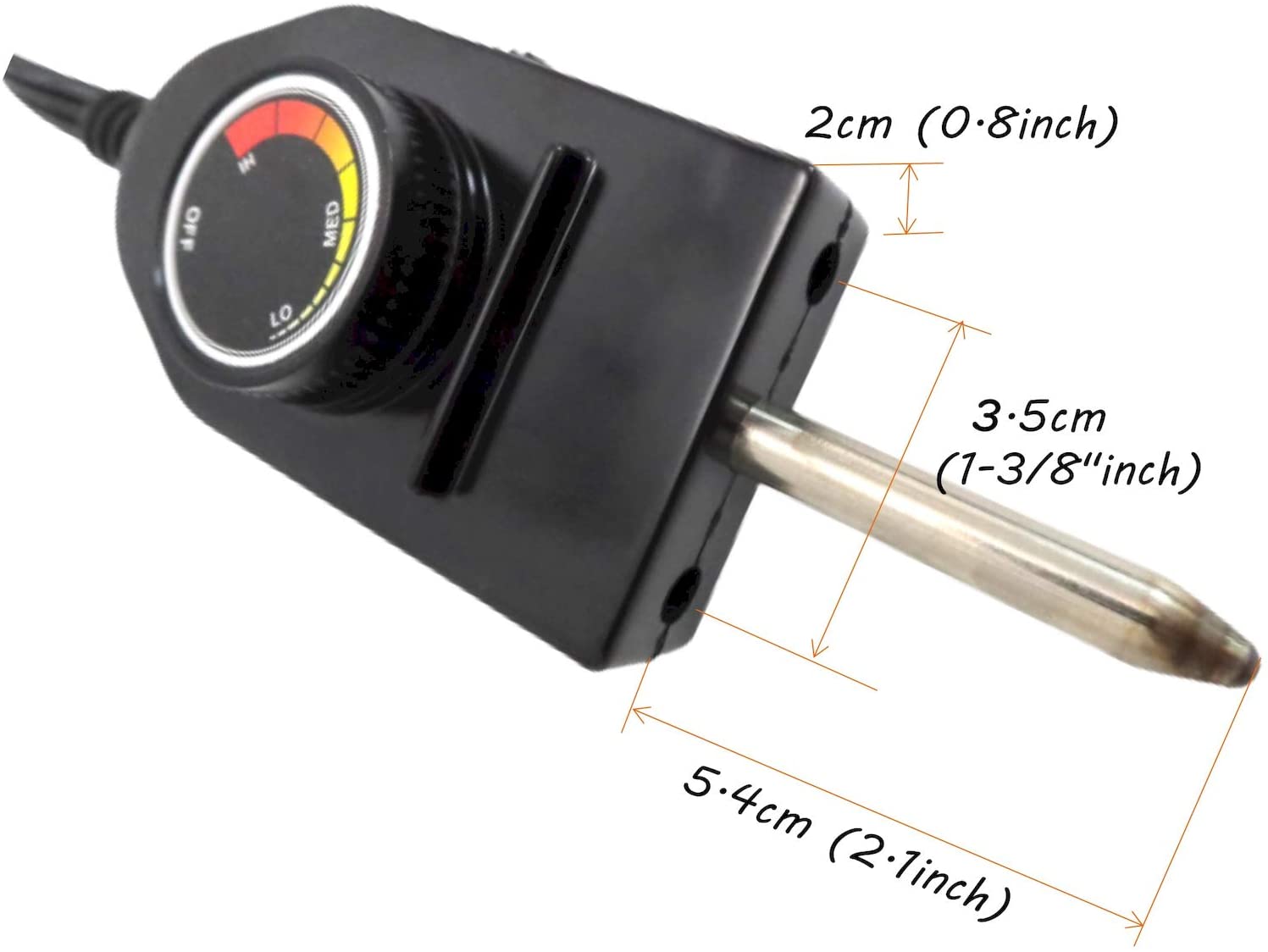 3 Wire Wide Probe Thermostat Controller Cord fits 1-3/8" Spacing Size Heating Element,Temperature Controller up to 1500 Watts