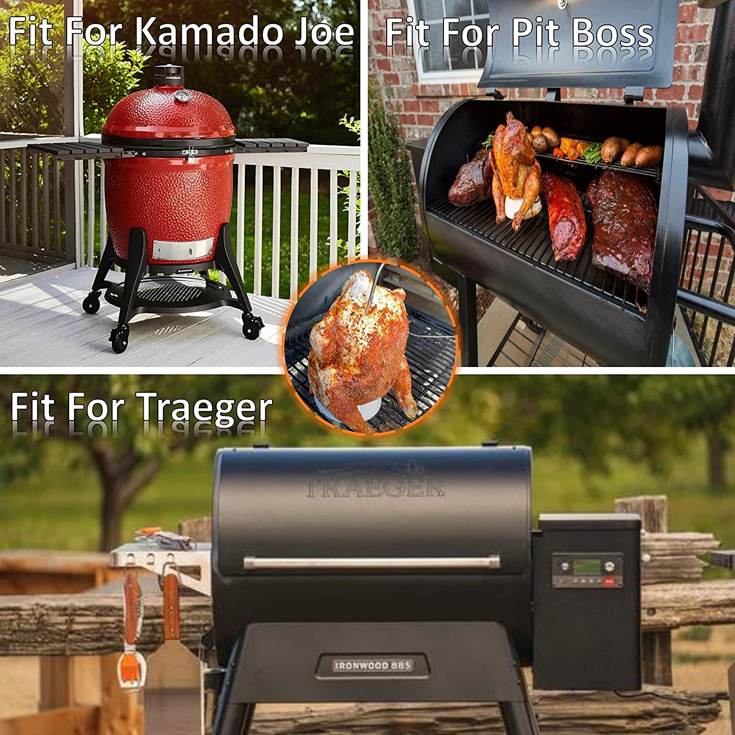 BIG PART Grill BBQ Chicken Throne Replacement BAC357 for Traeger Pellet Grill,Kamado Joe Ceramic Grills