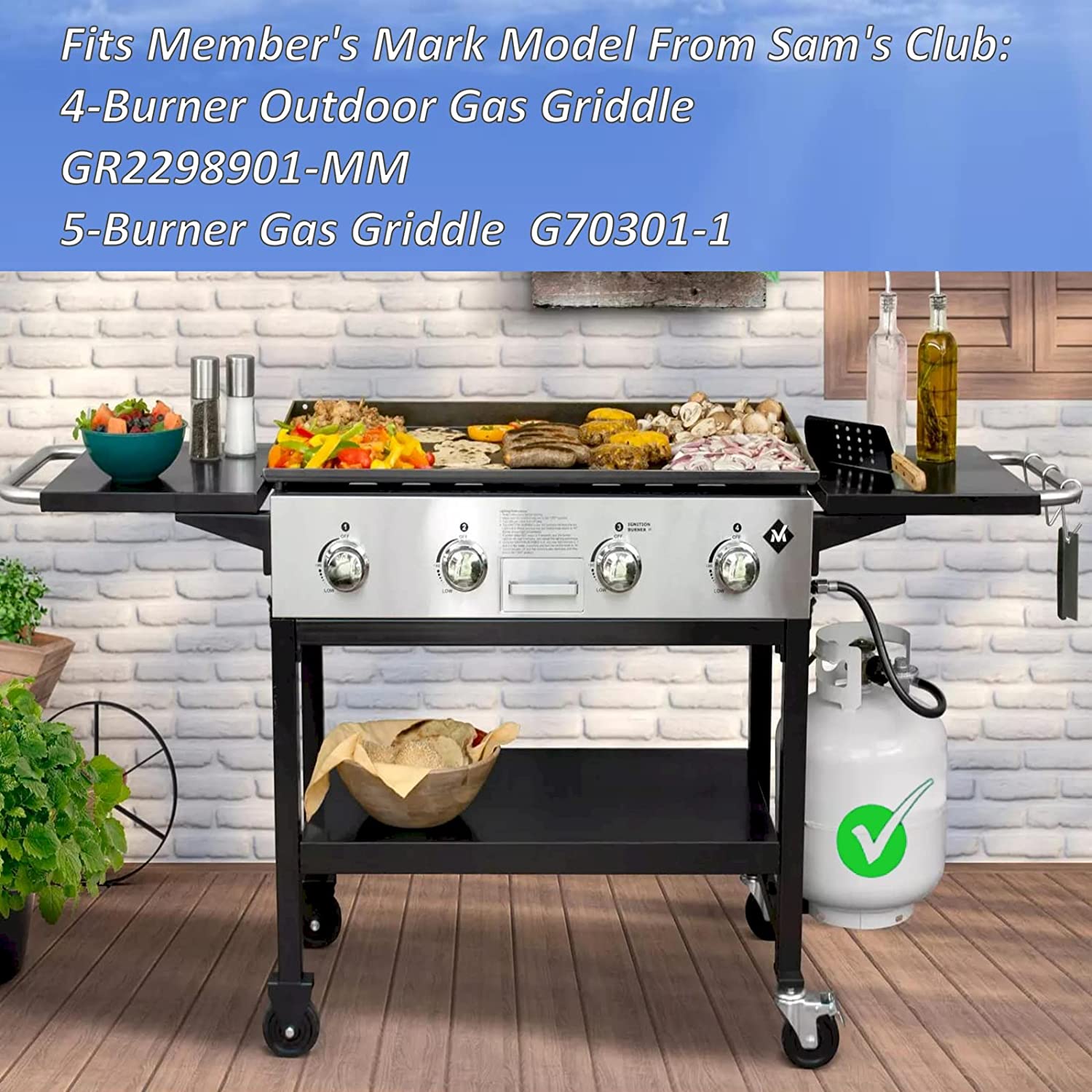 WAITCOOK 20-Pack Grease Tray Liners/Drip Pans Replacement for Member's Mark 4-Burner Outdoor Flat Top Gas Griddle
