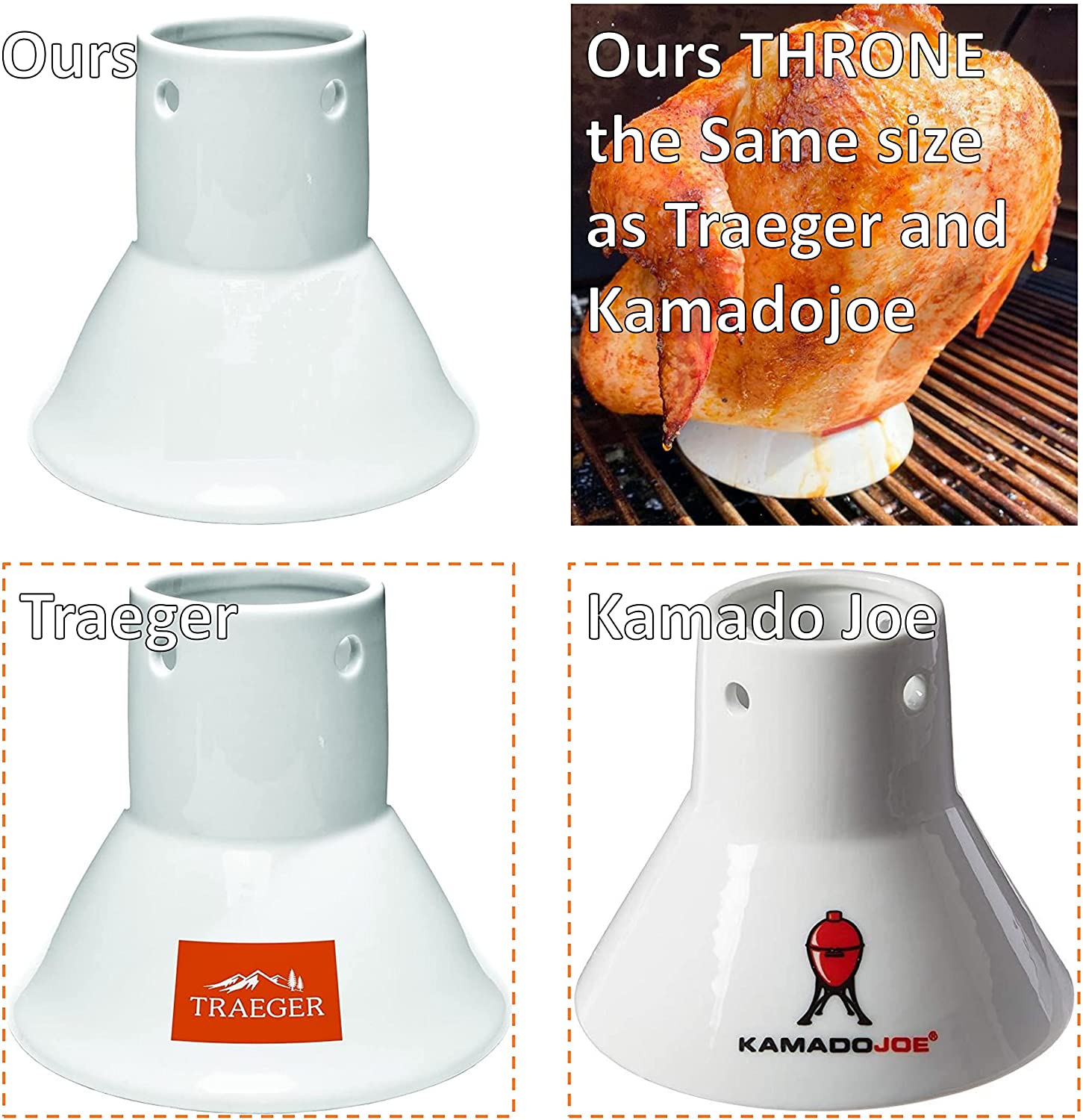 BIG PART Grill BBQ Chicken Throne Replacement BAC357 for Traeger Pellet Grill,Kamado Joe Ceramic Grills