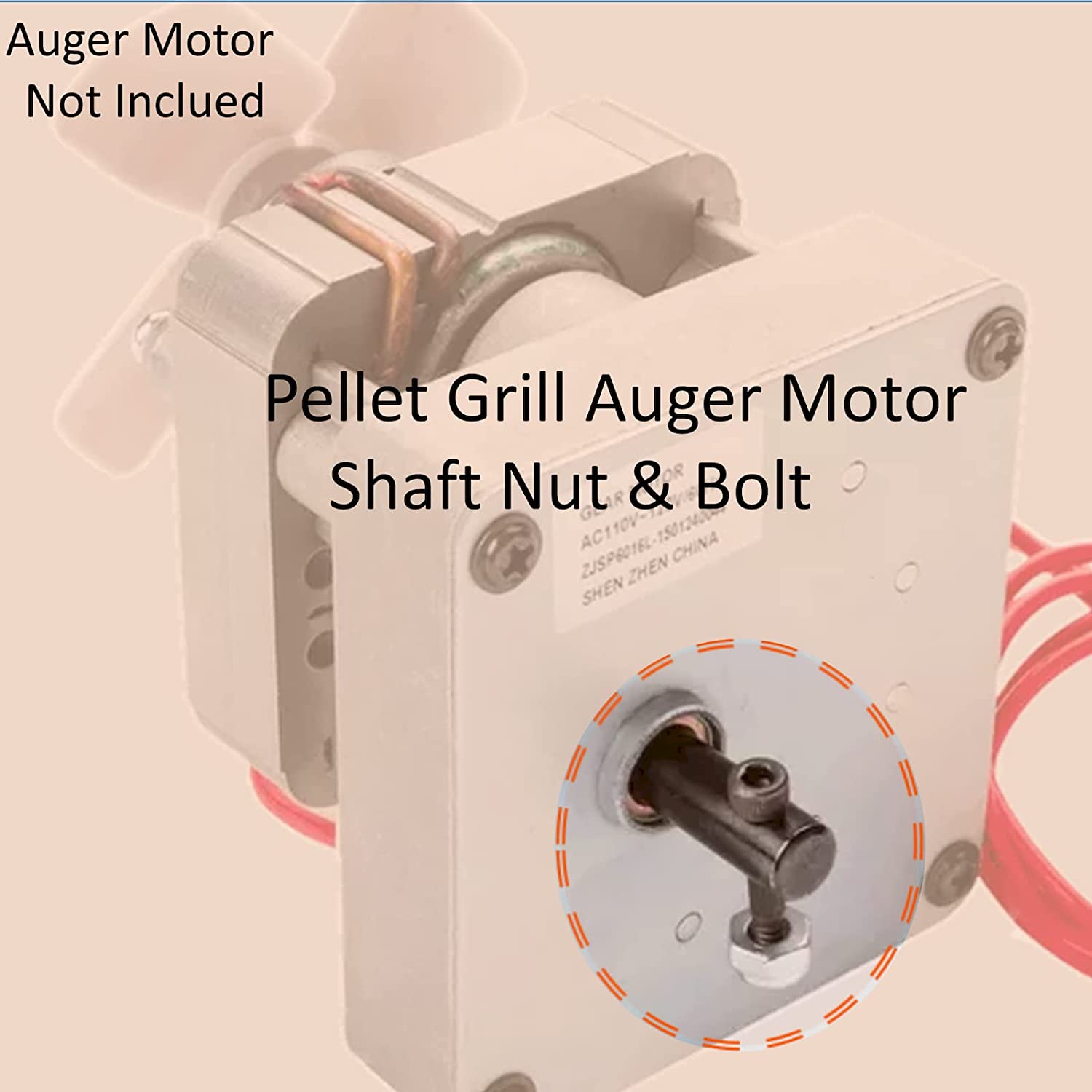 BIG PART Replacement Auger Motor Shaft Nut & Bolt for Most of AC Pellet Grill,As Traeger/Pit Boss/Z Grills Wood Pellet Grills,etc