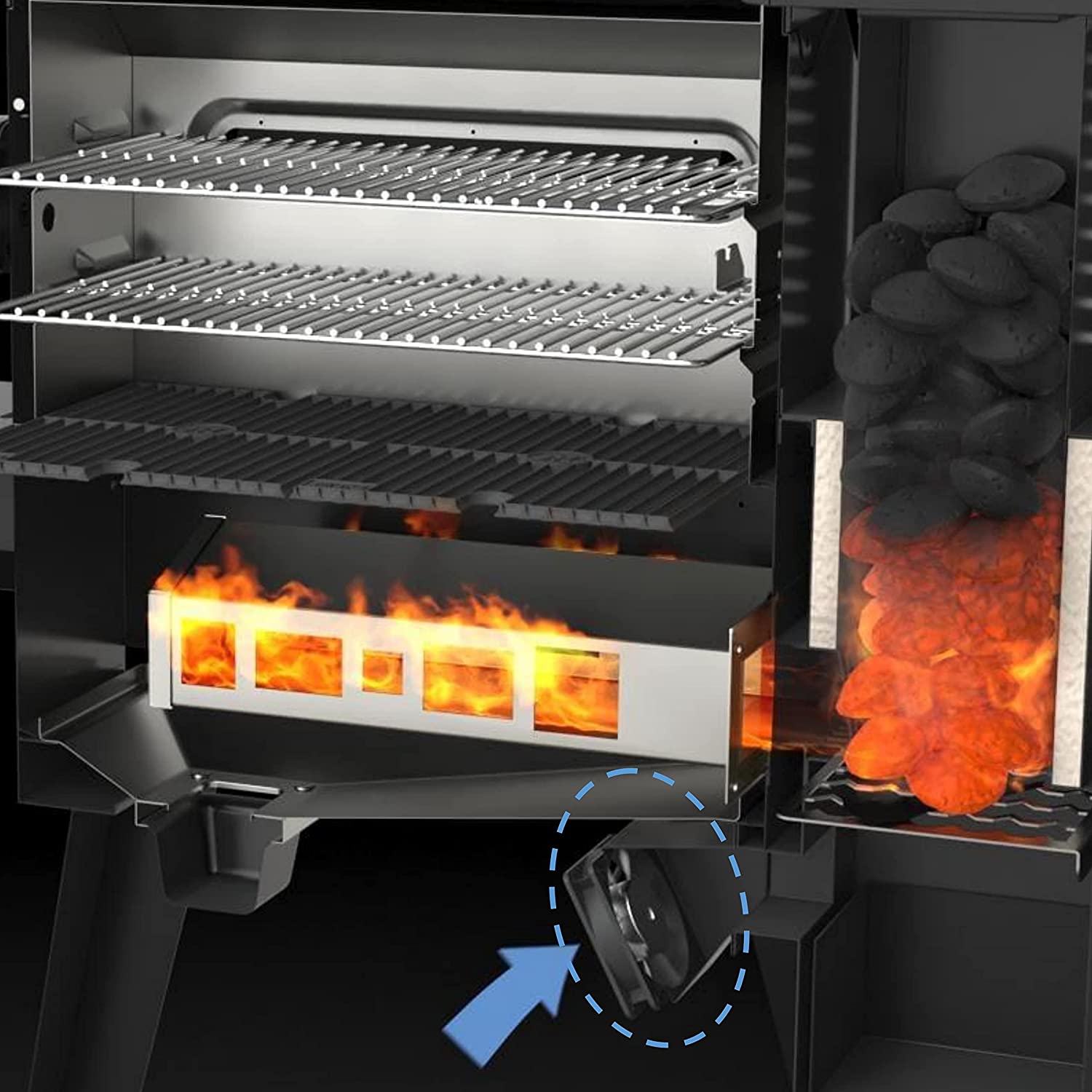 81dgvOmJ75L._AC_SL1500_ WAITCOOK Digital Fan Replacement for Masterbuilt Gravity Series 560/1050 XL Digital Charcoal Grill + Smokers