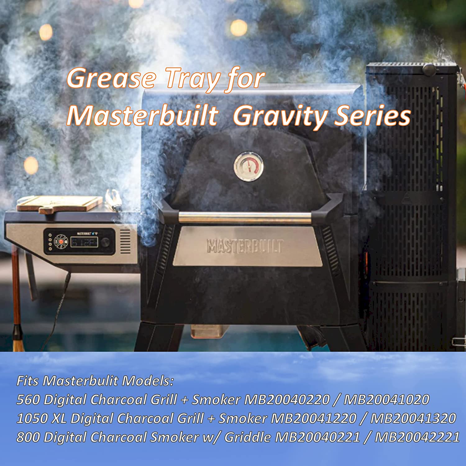 Grease Tray Replacement For Masterbuilt 560/1050XL Gravity Series Digital Charcoal Grill + Smoker